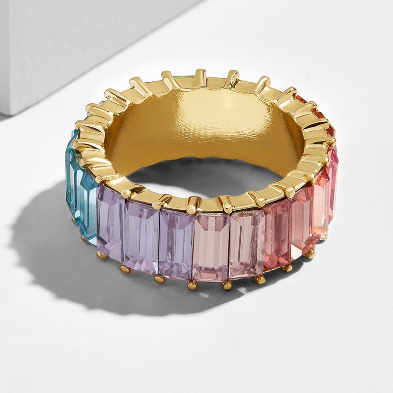 18K Gold Colorful Gem-Stacked Ring - Damned Threads